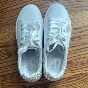 Naturalizer White Sneakers with Sparkly Heel-Never worn!